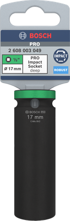 مفتاح ربط الصدمات Bosch برو 1/2 بوصة بعمق 17 مم.